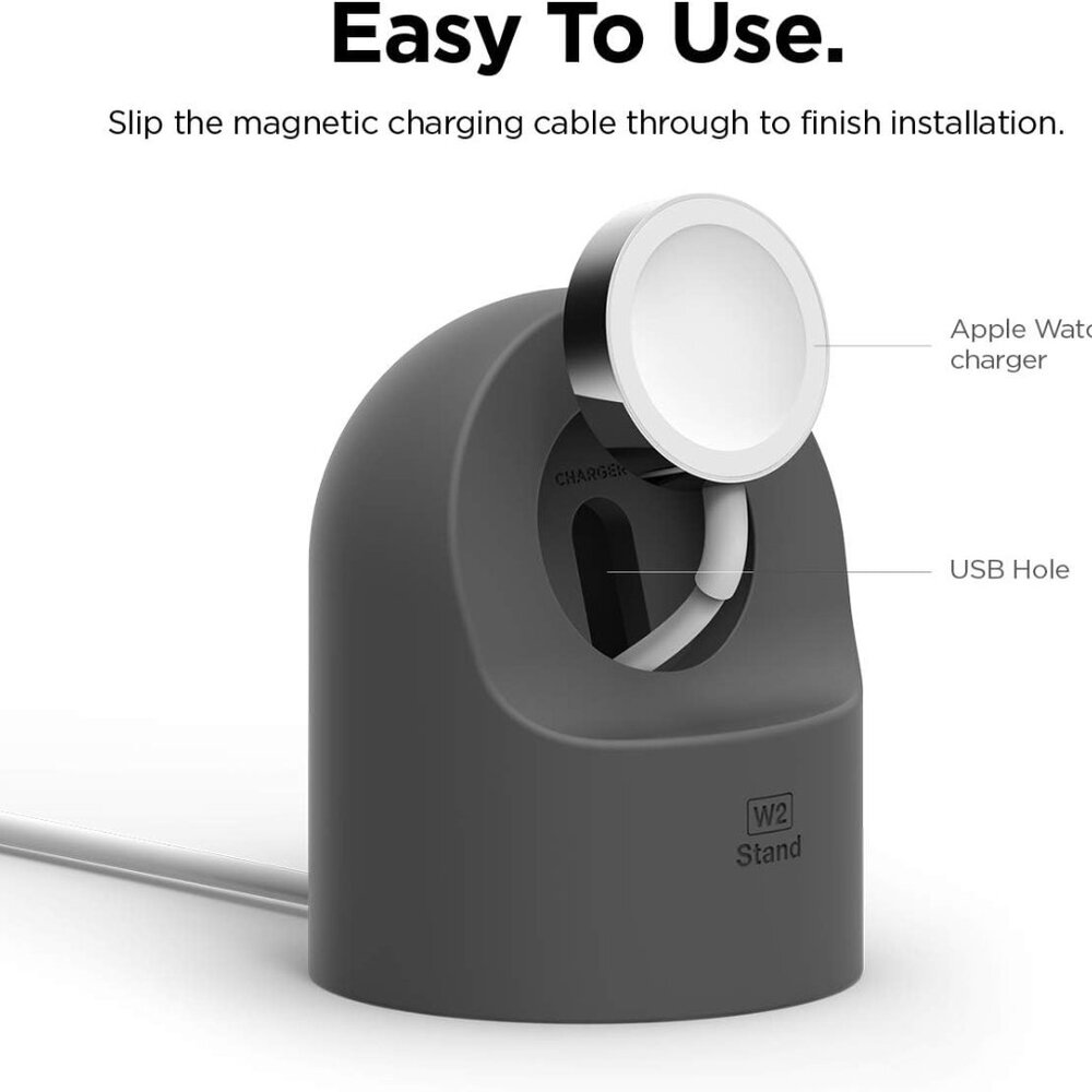 Elago W2 Stand for Apple Watch Charging Station Gray New - Picture 4 of 6